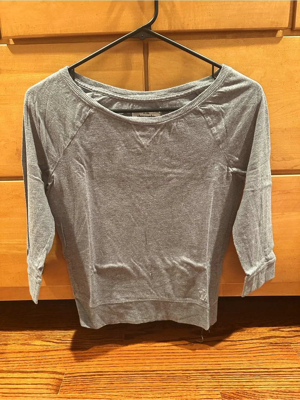 abercrombie kids Gray Long Sleeve Boatneck Top